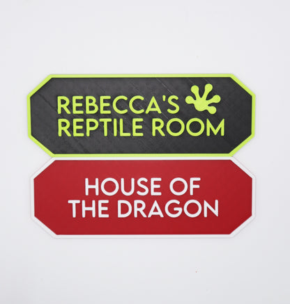 Personalised 3D Printed Room Sign