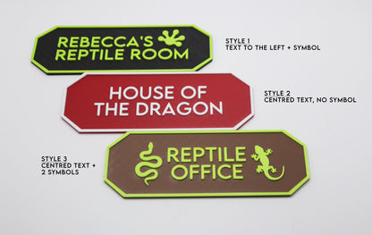 Personalised 3D Printed Room Sign