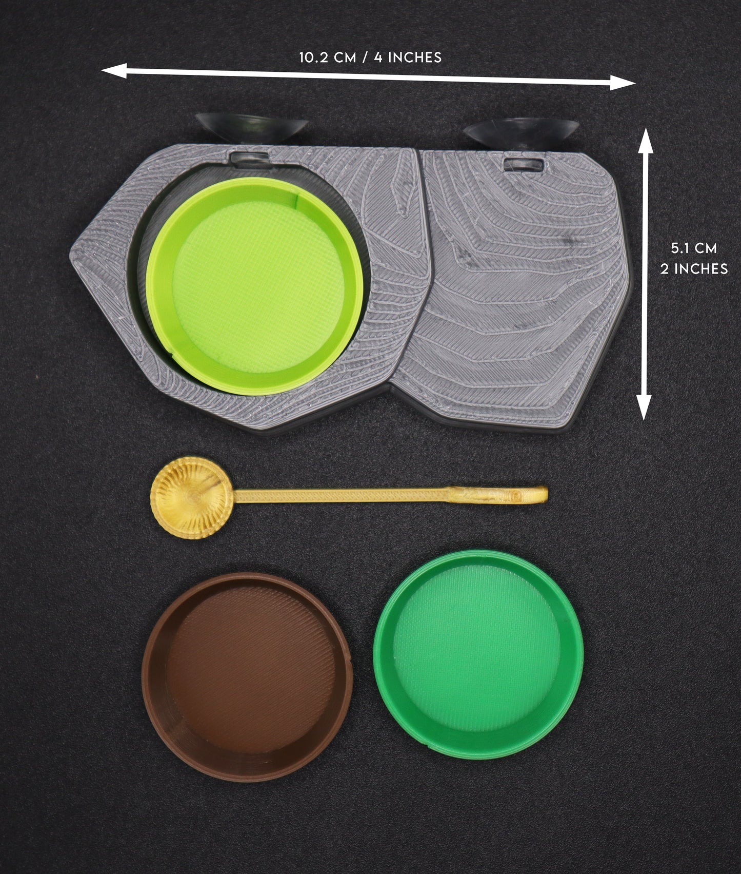 Rocky Gecko Food Ledge, Bowls & Spoon Kit