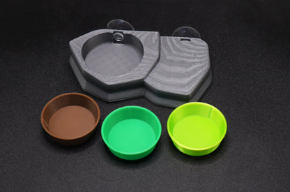 Rocky Gecko Food Ledge, Bowls & Spoon Kit